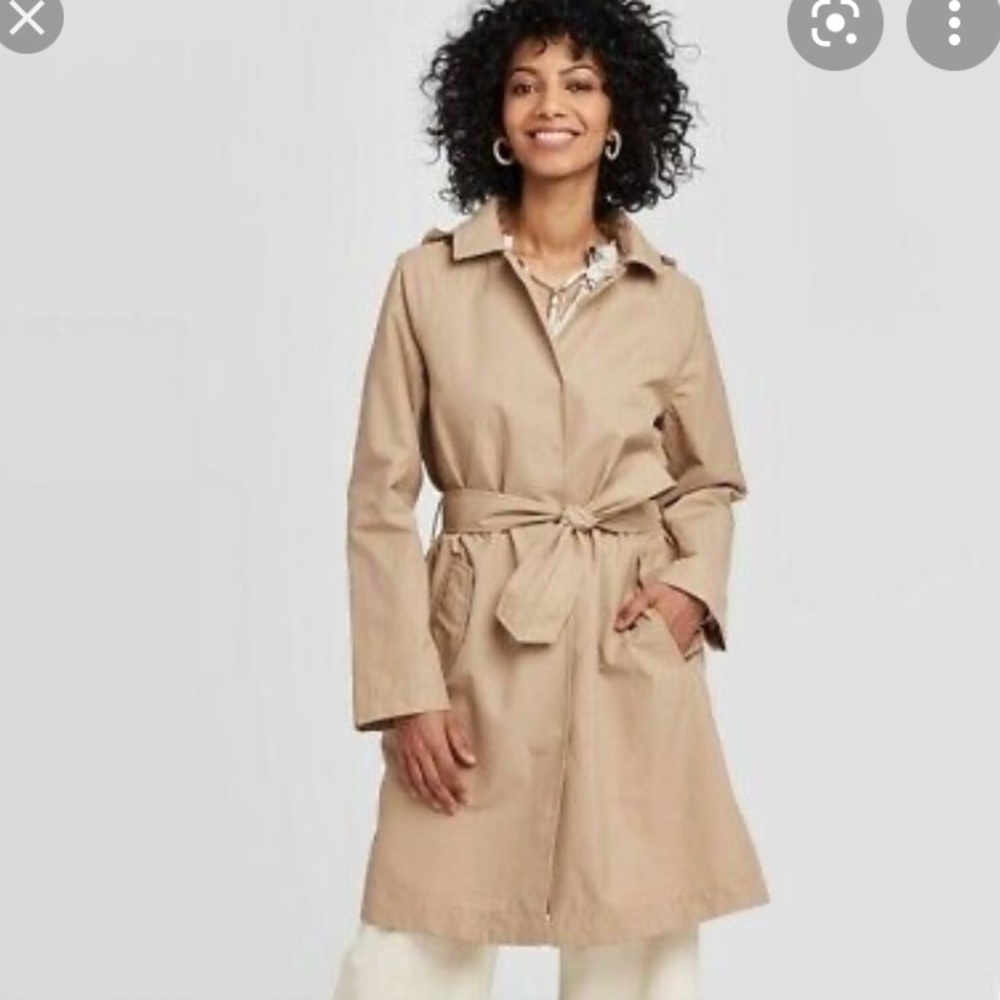 A New Day Tan Anorak Lightweight Rain Jacket NWT L